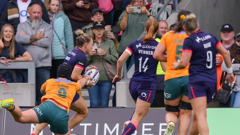 Captain Meg Jones got in on the try-scoring action