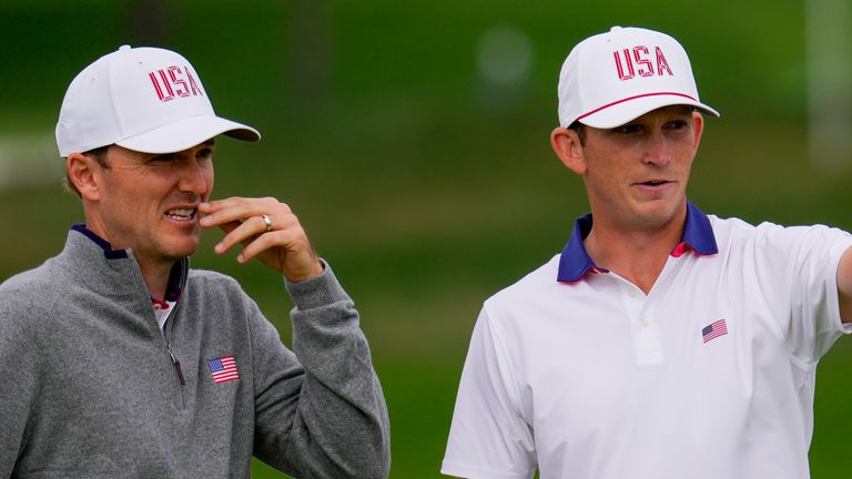 Russell Henley practiced with Jacob Bridgeman ahead of the Presidents Cup 