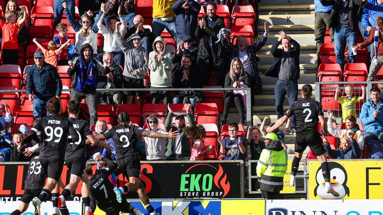 Alic (R) celebrates scoring to make it 1-1 