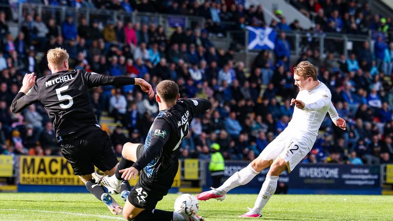 Falkirk's Owen Eames takes a shot