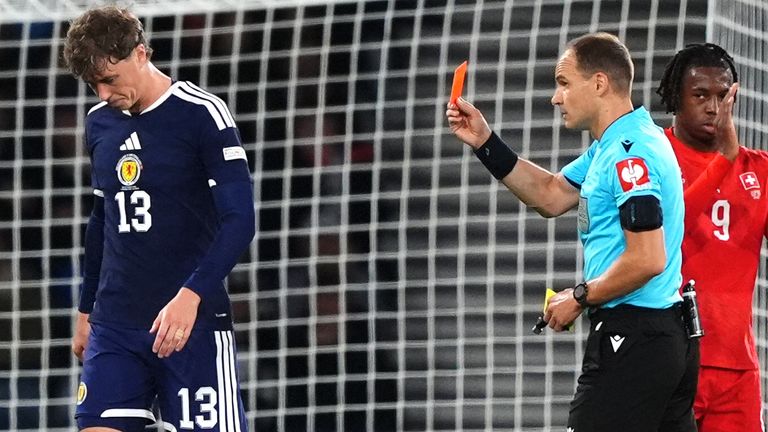 Scotland defender Jack Hendry's evening at Hampden did not even last 10 minutes