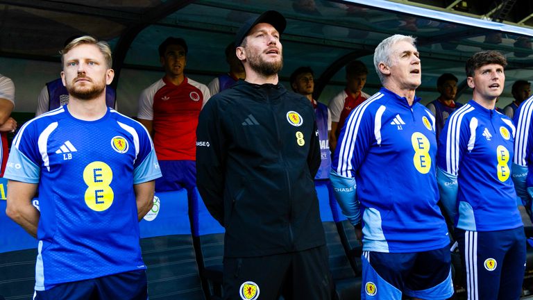 Sebastien Pocognoli singing the Scottish national anthem