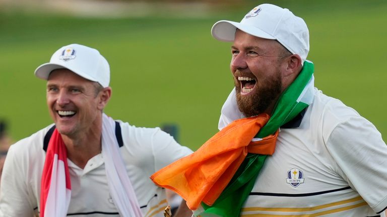 Europe's Justin Rose and Shane Lowry were both part of the team trip to Adare Manor, a year on from the Ryder Cup