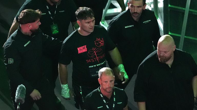 Allen walks away bemused after Carty was taken away