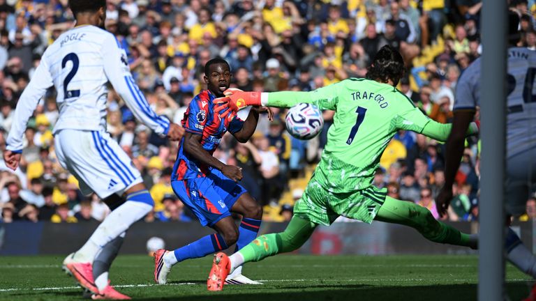 Tyrick Mitchell fires a shot into the net only for his effort to be ruled out by VAR