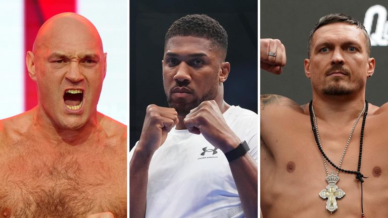 Tyson Fury, Anthony Joshua, Oleksandr Usyk (PA)