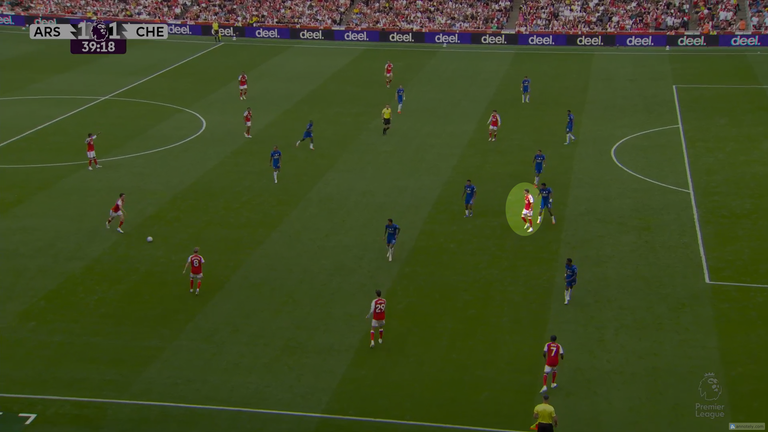 Ben White was also seen in the centre forward role against Chelsea