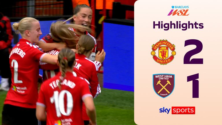 Highlights of the WSL match between Manchester United and West Ham United.