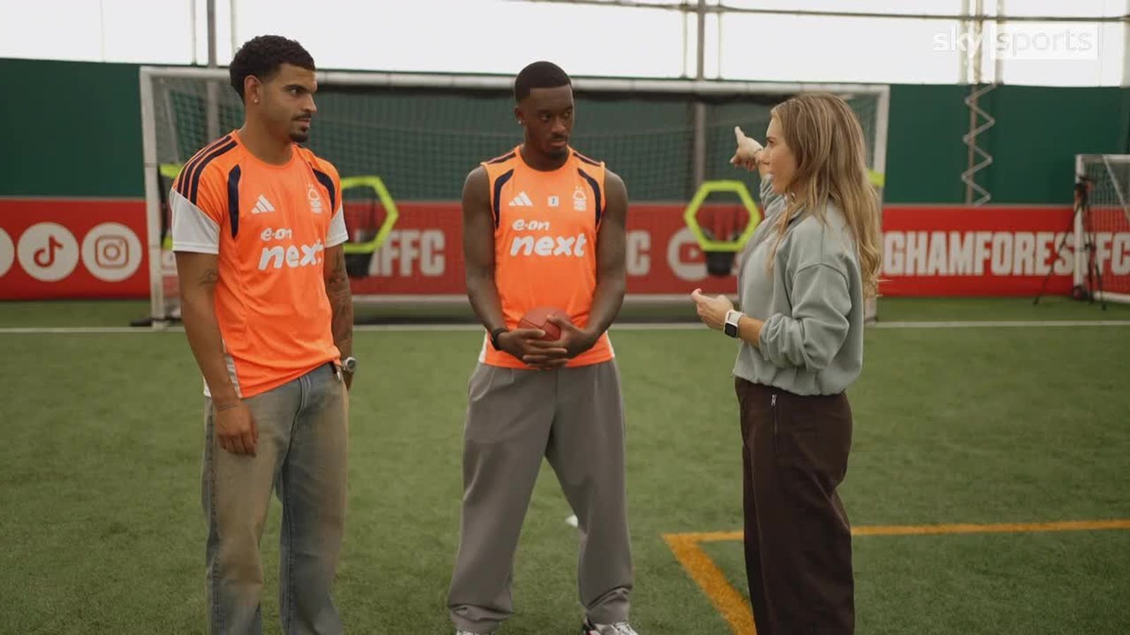 Morgan Gibbs-White and Callum Hudson-Odoi Participate in NFL Challenge