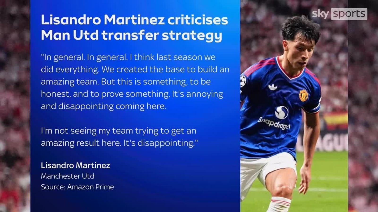 Lisandro Martinez Criticizes Manchester United Management After Champions League Loss