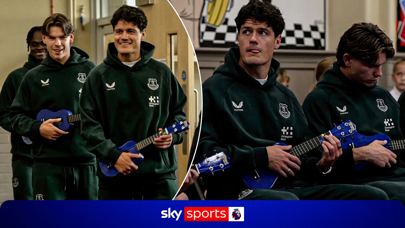 Everton Players Participate in Ukulele Lesson with School Children