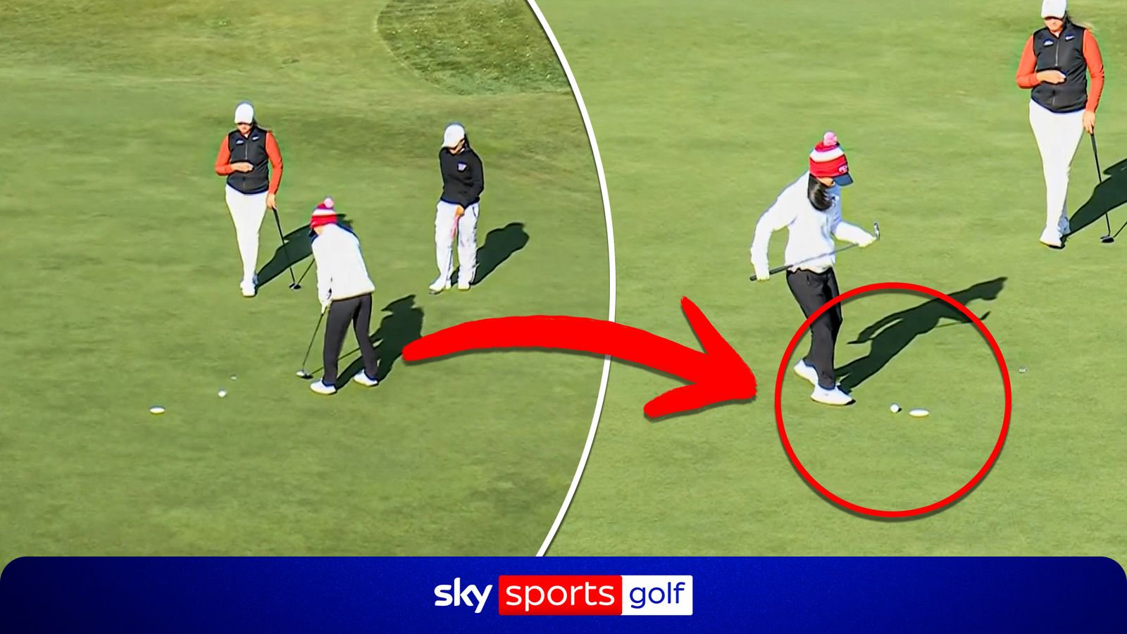 Ever seen this before? Wind blows missed putt back into the hole!