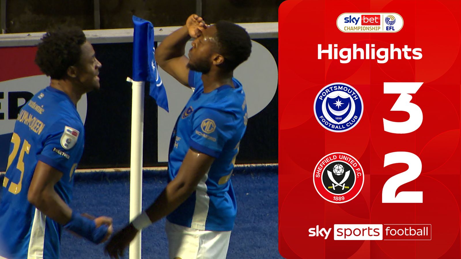 Portsmouth Defeats Sheffield United 3-2 in Championship Match