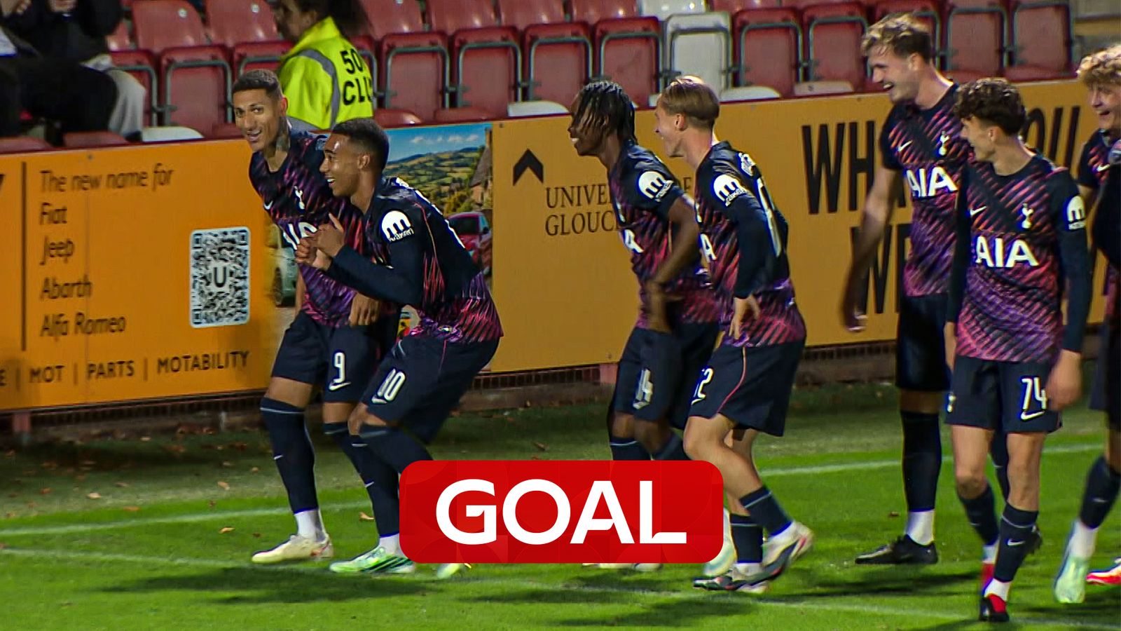 Richarlison does trademark celebration after scoring for Spurs U21s