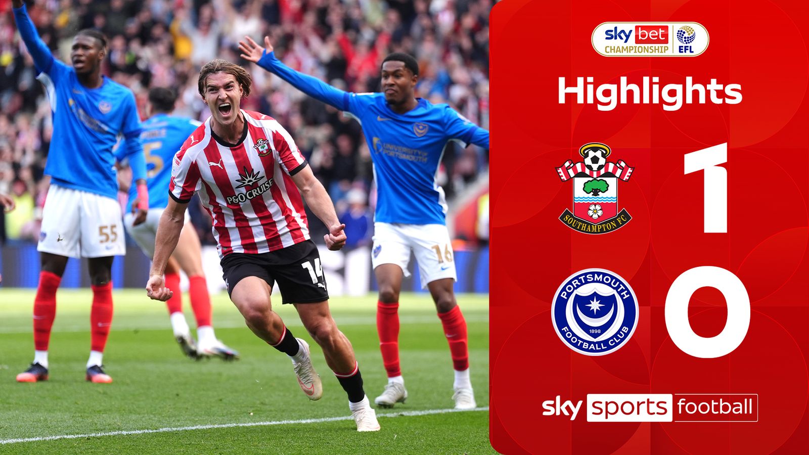 Southampton Defeats Portsmouth 1-0 in Championship Match