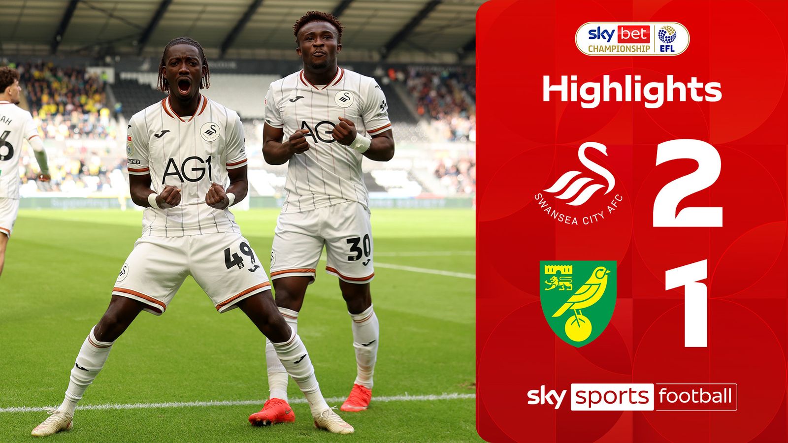 Swansea 2-1 Norwich