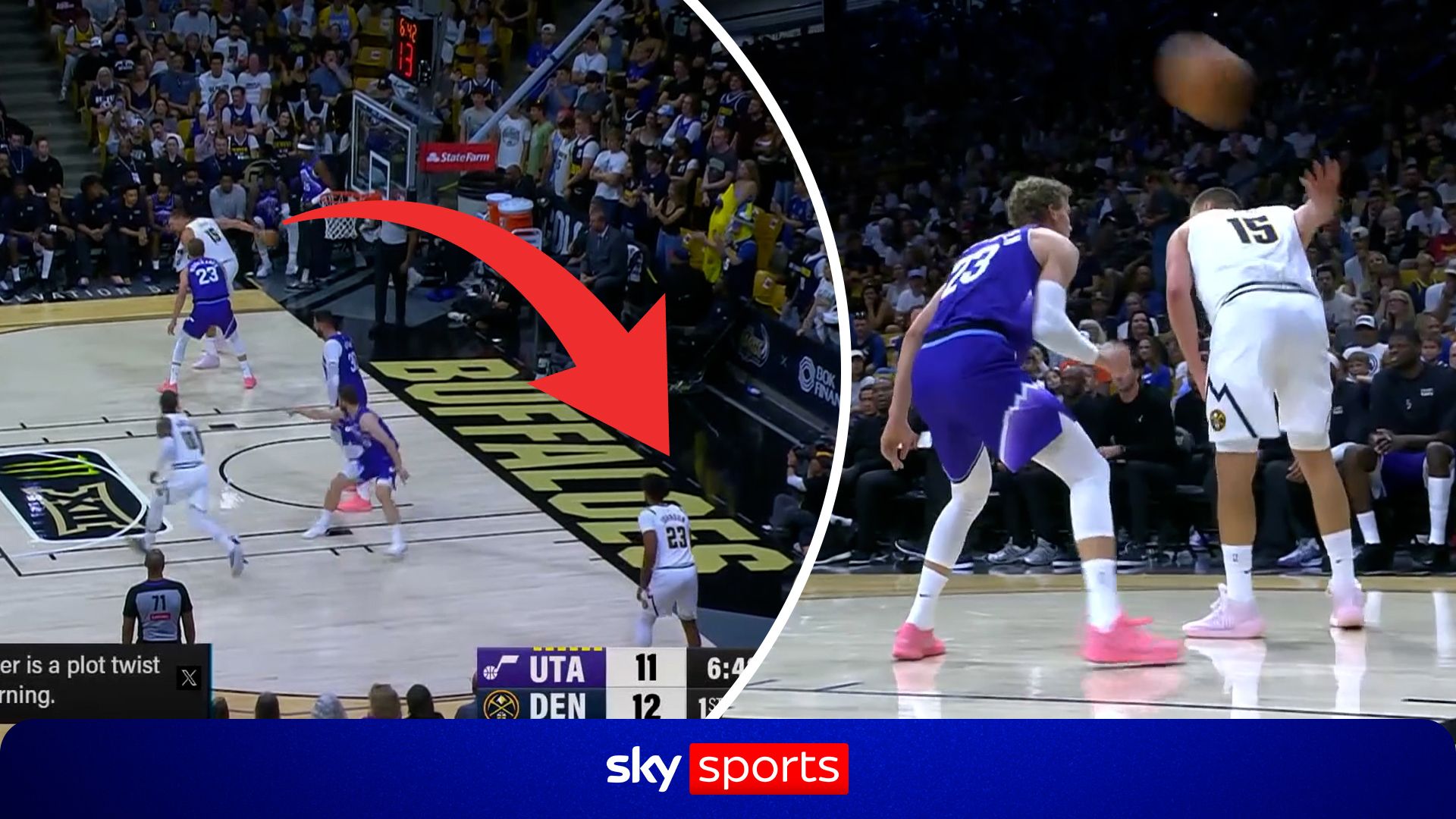 'What a pass!' - Jokic pulls off outrageous behind-the-back dime across court