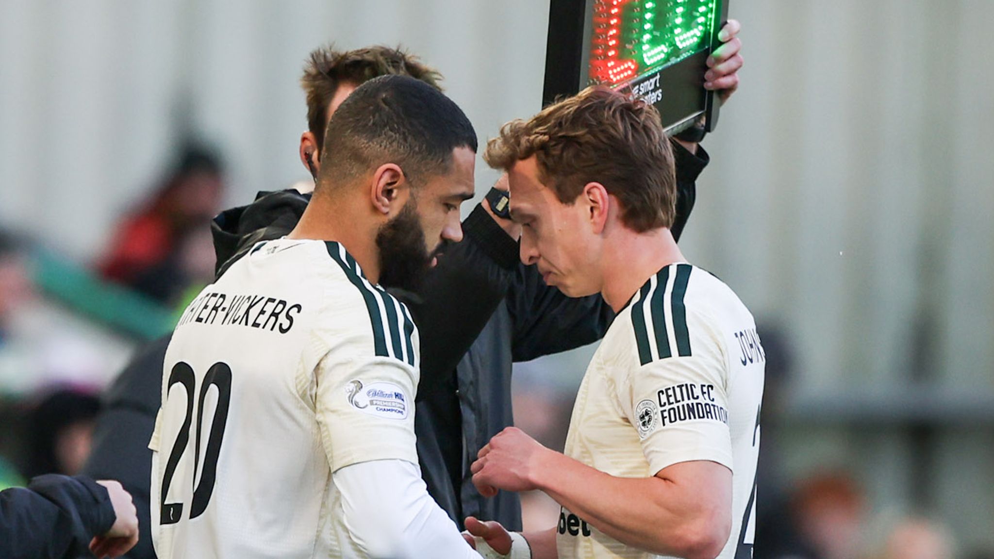 Alistair Johnston was replaced by Cameron Carter-Vickers after coming off he bench