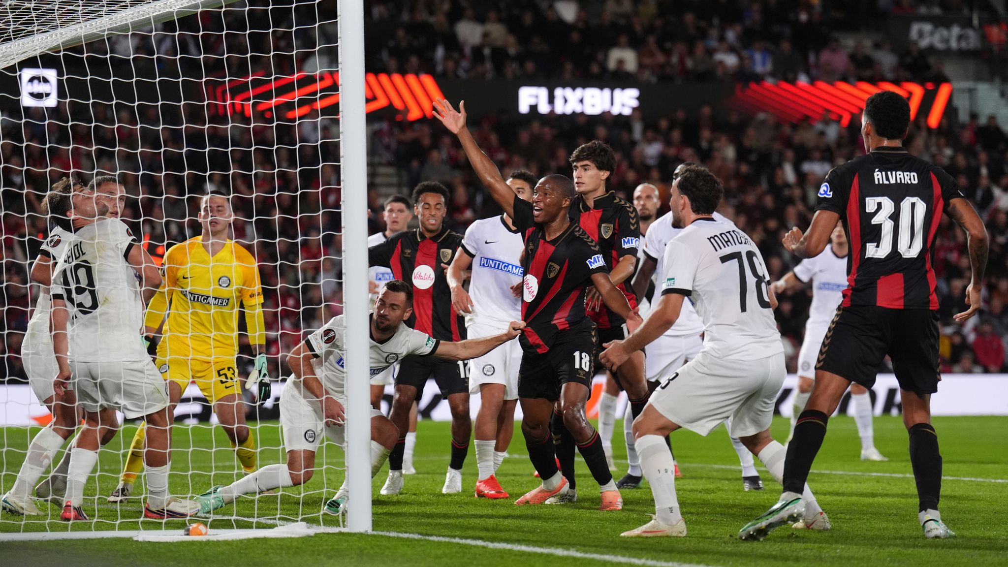 Bournemouth had a goal ruled out in the first half for a Bafode Diakate handball