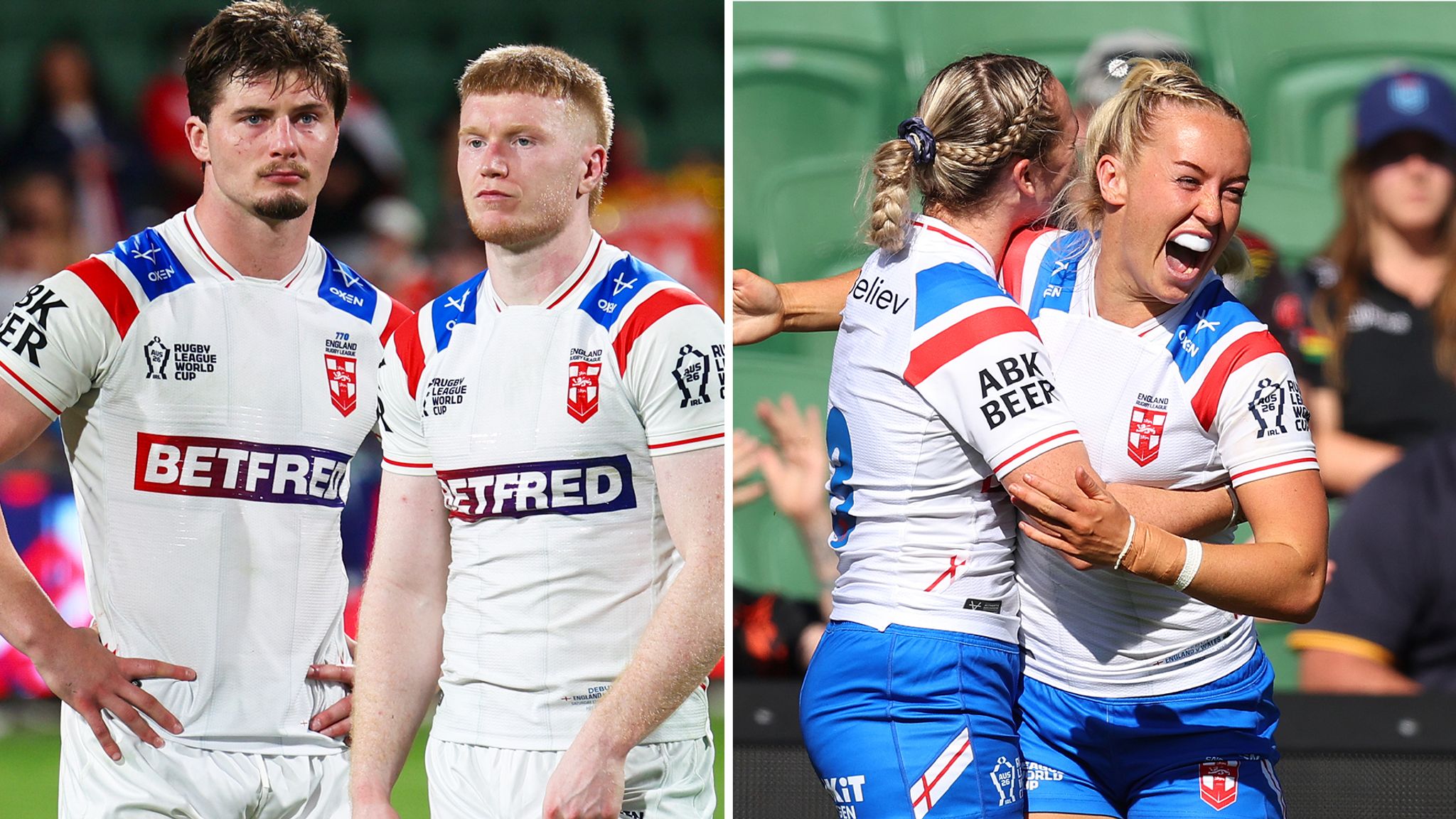 England men's Ethan Havard and Zach Eckersley, and England women's Jasmin Strange (right)