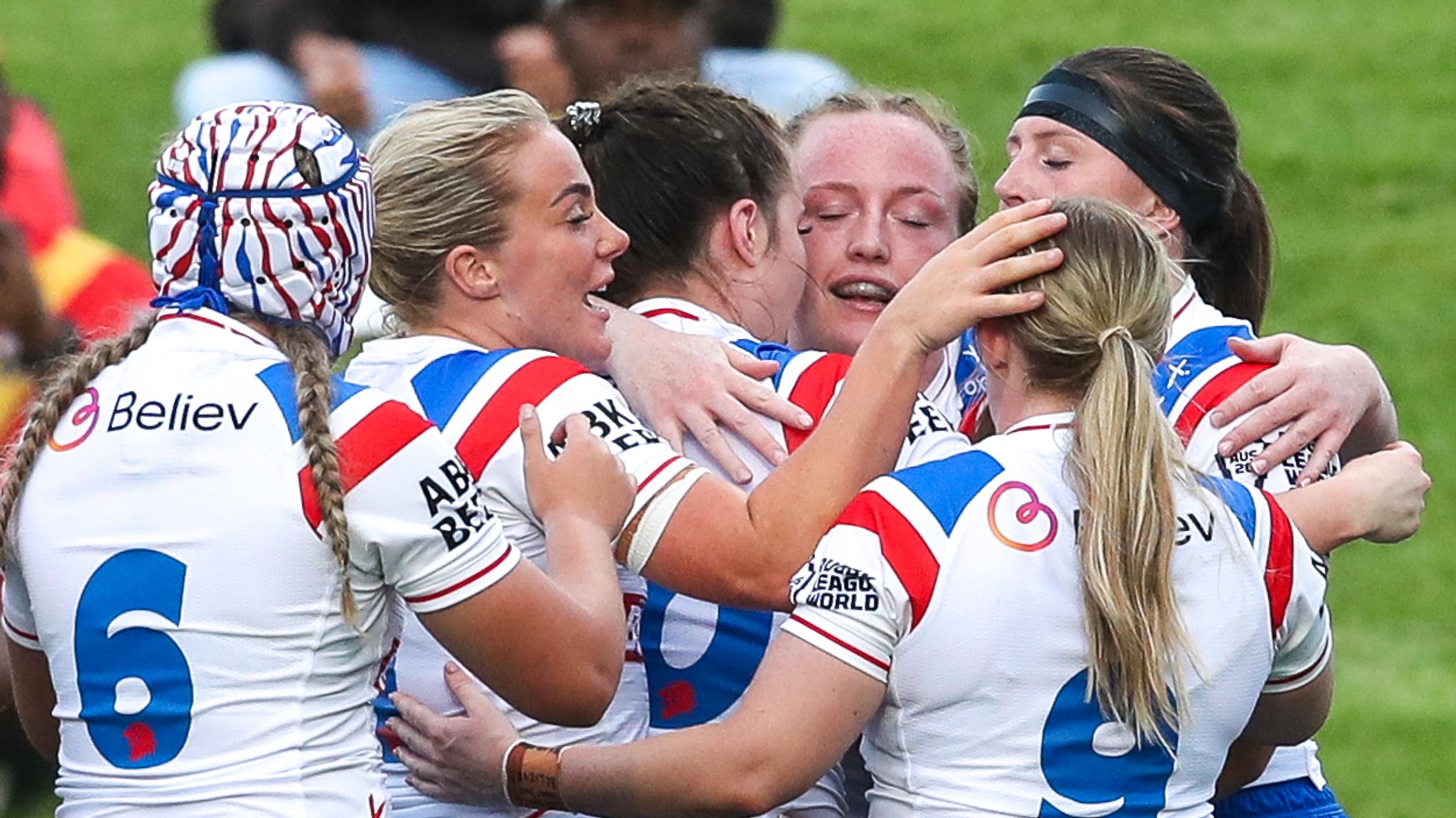 Image: Evie Cousins scored England's lone try