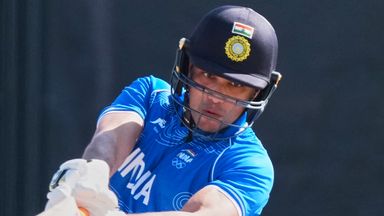 Abhishek hit seven sixes and three fours in his 28-ball 61