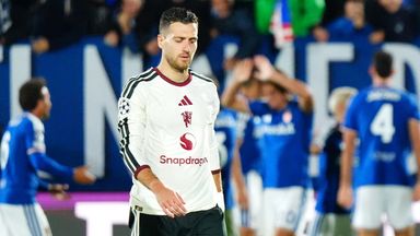 Diogo Dalot during Man Utd's Champions League match with Como