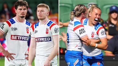 England men's Ethan Havard and Zach Eckersley, and England women's Jasmin Strange (right)