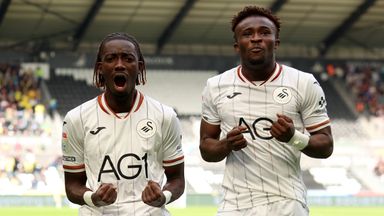 Moussa Yeo (left) scored Swansea's first at the Swansea.com Stadium