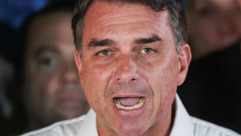 Flavio Bolsonaro has refused to accept defeat in the election. Pic: Reuters.