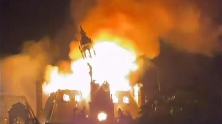 Limoges town hall was set ablaze, regional authorities said