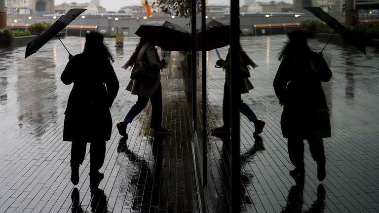 Rain has battered much of the UK. Pic: PA