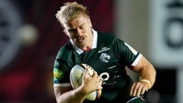 Leicester Tigers' Aaron Wainwright (right) is tackled by Gloucester's Seb Atkinson during the Gallagher PREM match at Mattioli Woods Welford