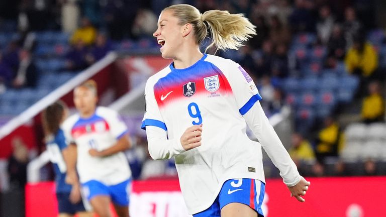Russo celebrates her opening goal