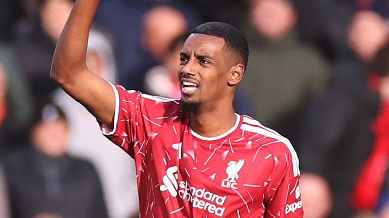 Alexander Isak celebrates his goal against Brighton