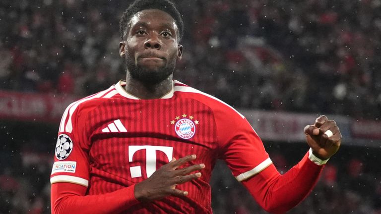 Alphonso Davies equalised for Bayern Munich against Arsenal