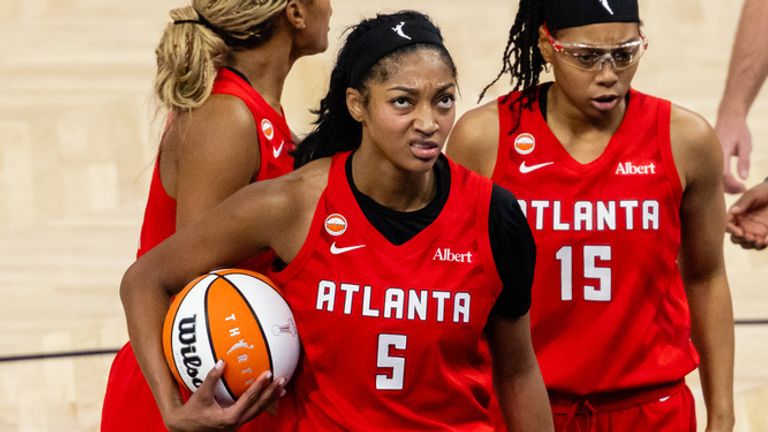 SAN FRANCISCO, CA - OCTOBER 19: Angel Reese #5 of the Atlanta Dream