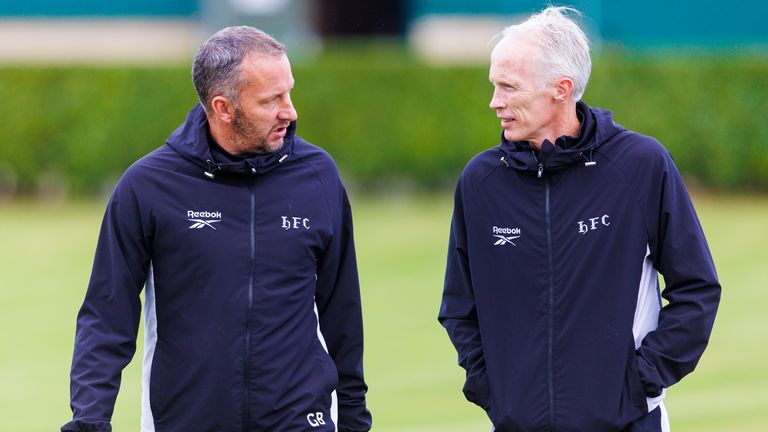 Former Hibs player Guillaume Beuzelin (L) and academy goalkeeping coach Scott Thomson have joined boss Reedijk’s backroom team