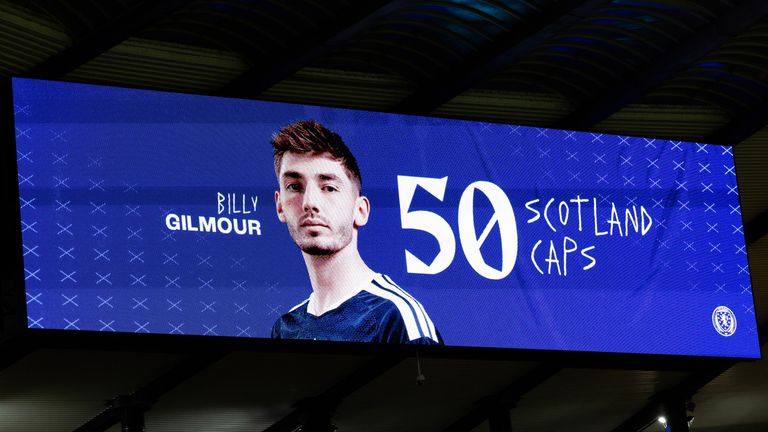 The 25-year-old earned his 50th Scotland cap against Slovenia