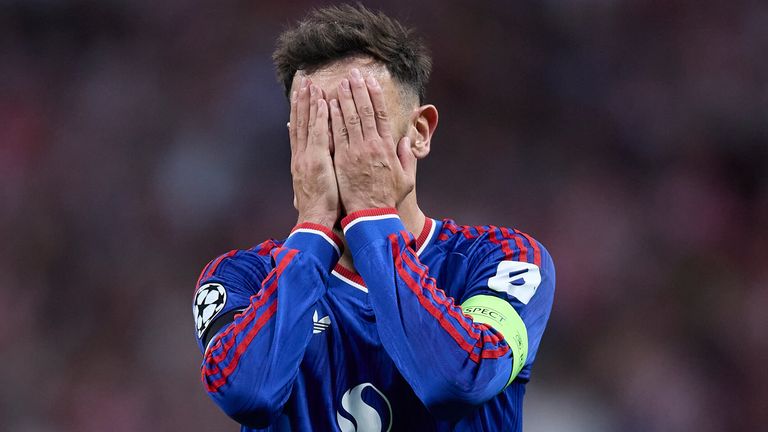 Bruno Fernandes went through the full range of emotions in defeat to Atletico Madrid