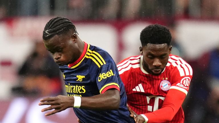 Bukayo Saka was injured early in Arsenal's Champions League tie at Bayern Munich