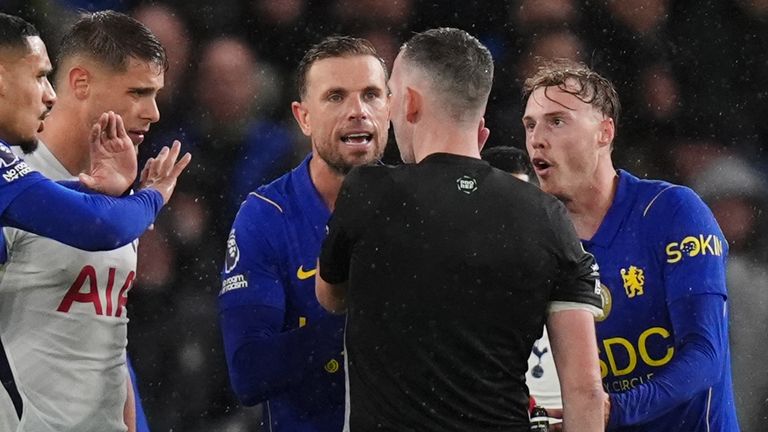 Cole Palmer receives a second yellow card resulting in his sending off