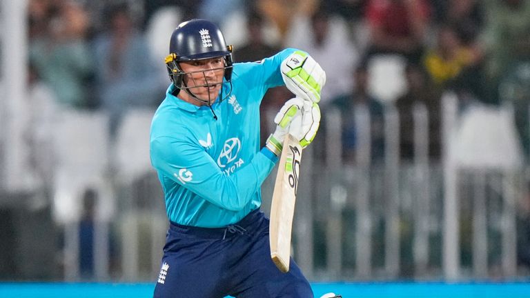 England's Tom Banton plays a shot during the tri-series (Associated Press)