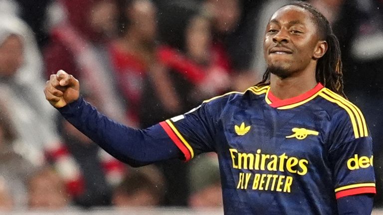 Eberechi Eze gave Arsenal a 1-0 lead at Bayern Munich