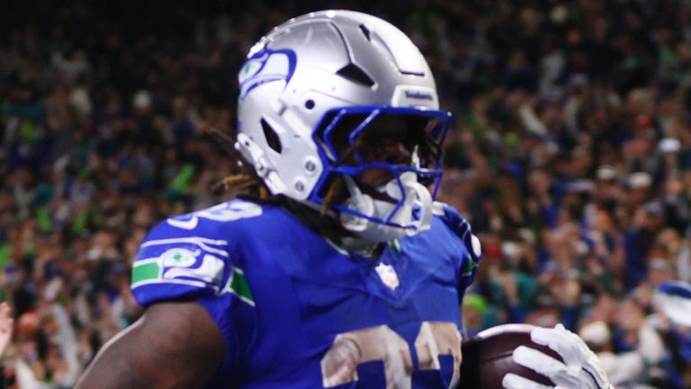 Seattle Seahawks running back Emanuel Wilson scored a touchdown during the second half