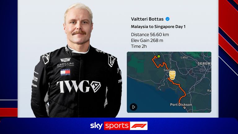 Formula 1: Valtteri Bottas cycling 250 miles from Sepang to Marina Bay ahead of Singapore GP