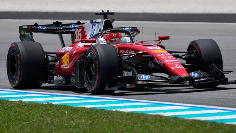 Ferrari driver Charles Leclerc (AP Photo/Vincent Thian)