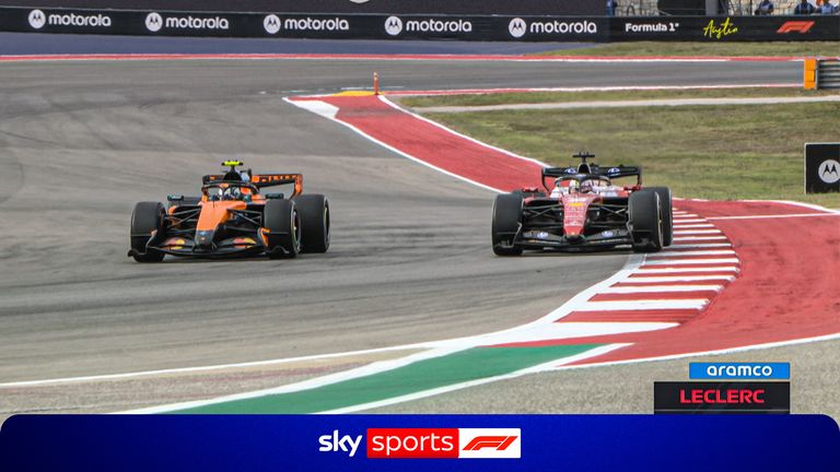 Charles Leclerc makes two great overtakes on Lando Norris and Max Verstappen.