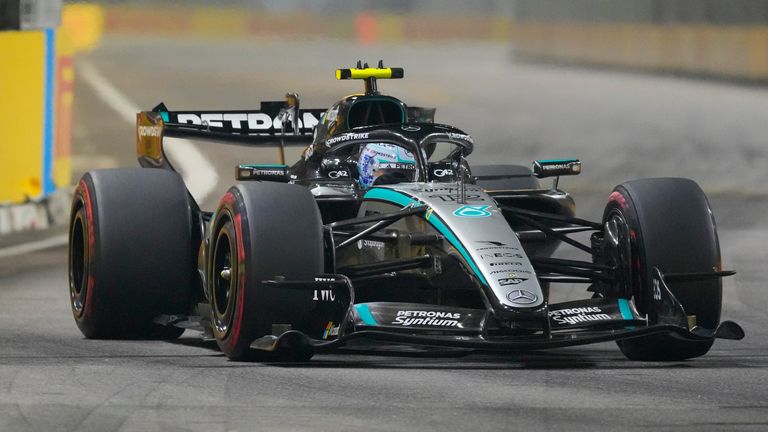 Mercedes driver Kimi Antonelli (AP Photo/Vincent Thian)