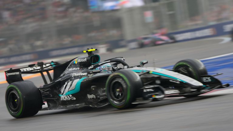 Mercedes driver Kimi Antonelli (AP Photo/Vincent Thian)